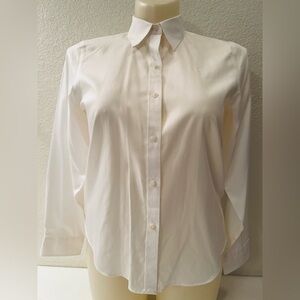 NWT Ralph Lauren Button Up Shirt PL Non-Iron 100% Cotton White Petite Large NWT